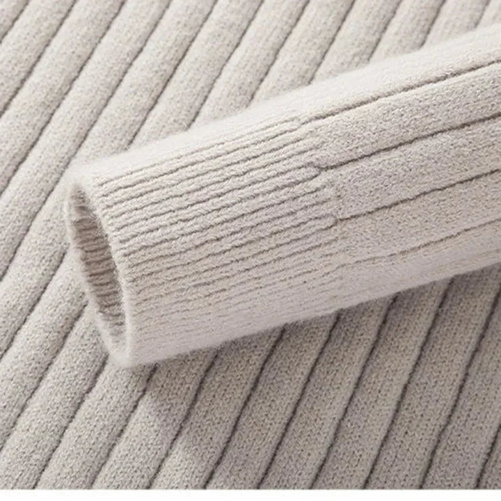 Meribel Ribbed High Neck Half-Zip Sweater